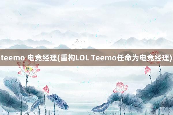 teemo 电竞经理(重构LOL Teemo任命为电竞经理)