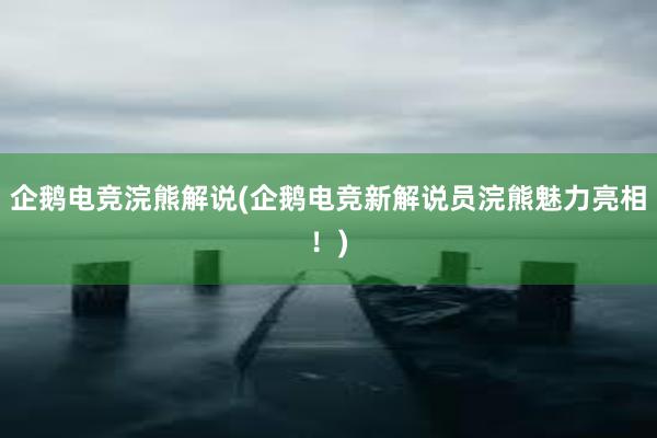 企鹅电竞浣熊解说(企鹅电竞新解说员浣熊魅力亮相！)