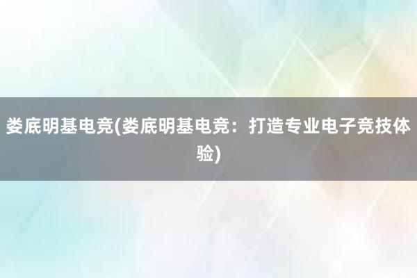 娄底明基电竞(娄底明基电竞：打造专业电子竞技体验)