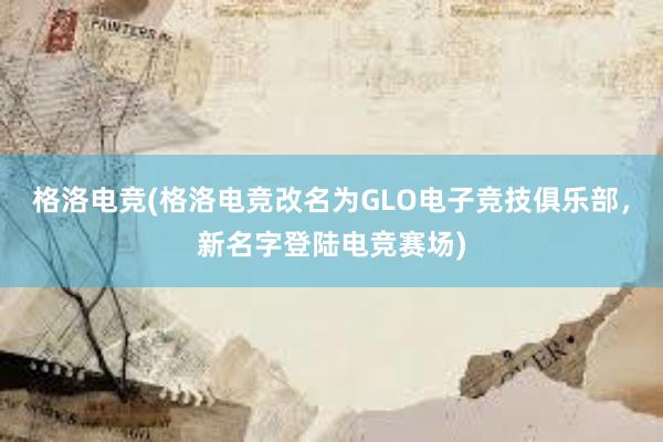 格洛电竞(格洛电竞改名为GLO电子竞技俱乐部，新名字登陆电竞赛场)