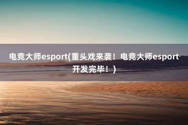 电竞大师esport(重头戏来袭！电竞大师esport开发完毕！)