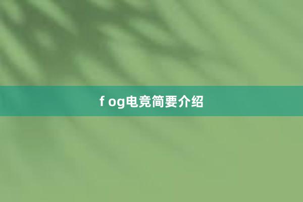 f og电竞简要介绍