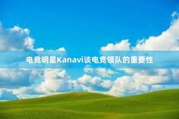 电竞明星Kanavi谈电竞领队的重要性