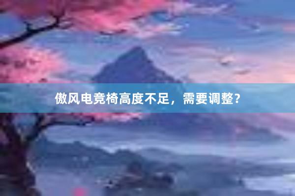 傲风电竞椅高度不足，需要调整？