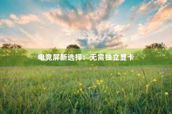 电竞屏新选择：无需独立显卡