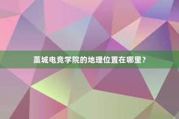 藁城电竞学院的地理位置在哪里？